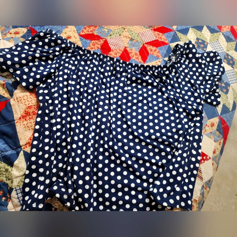 Polka Dot Off Shoulder Shirt
